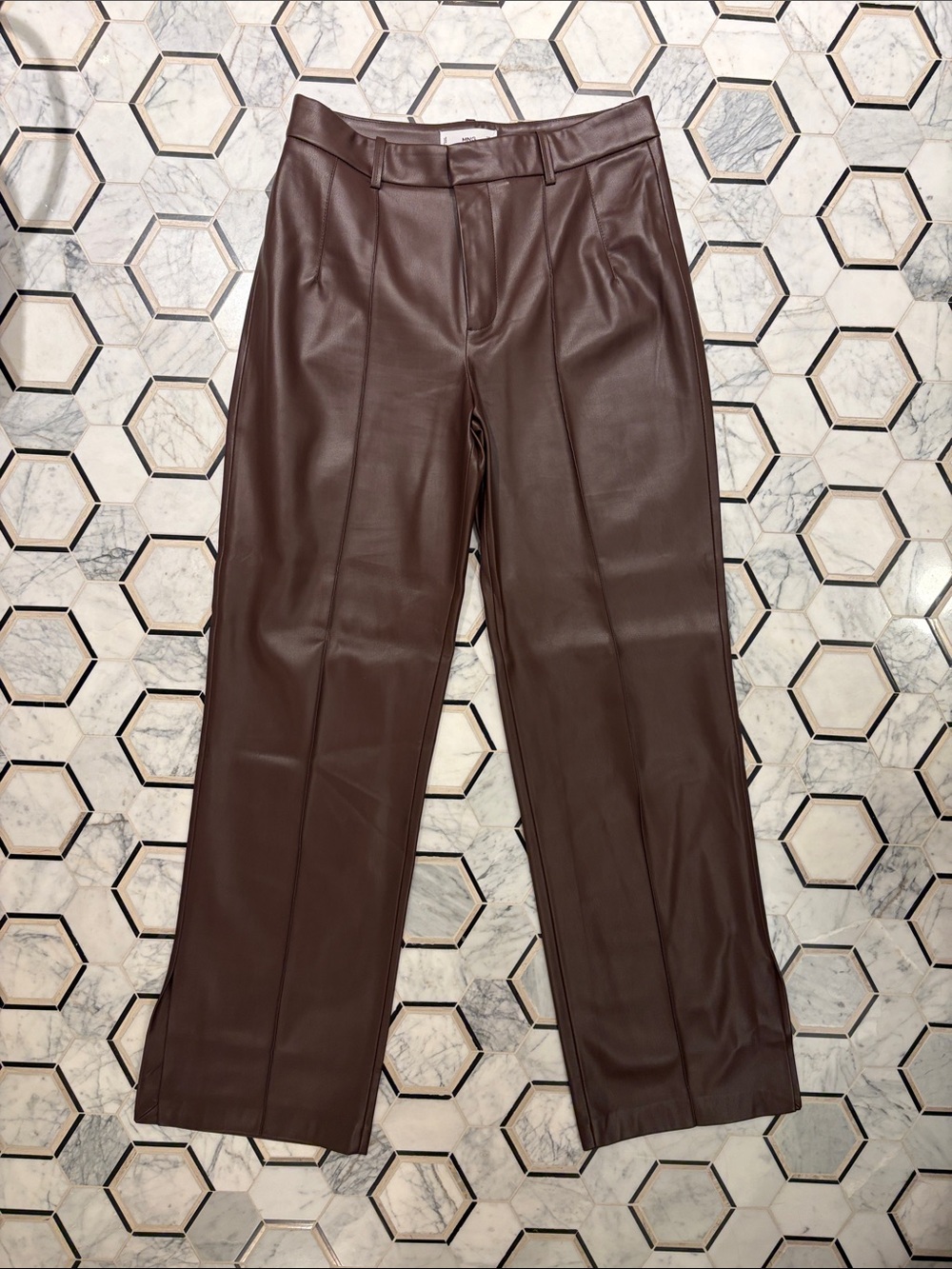 Mango full length faux leather pants